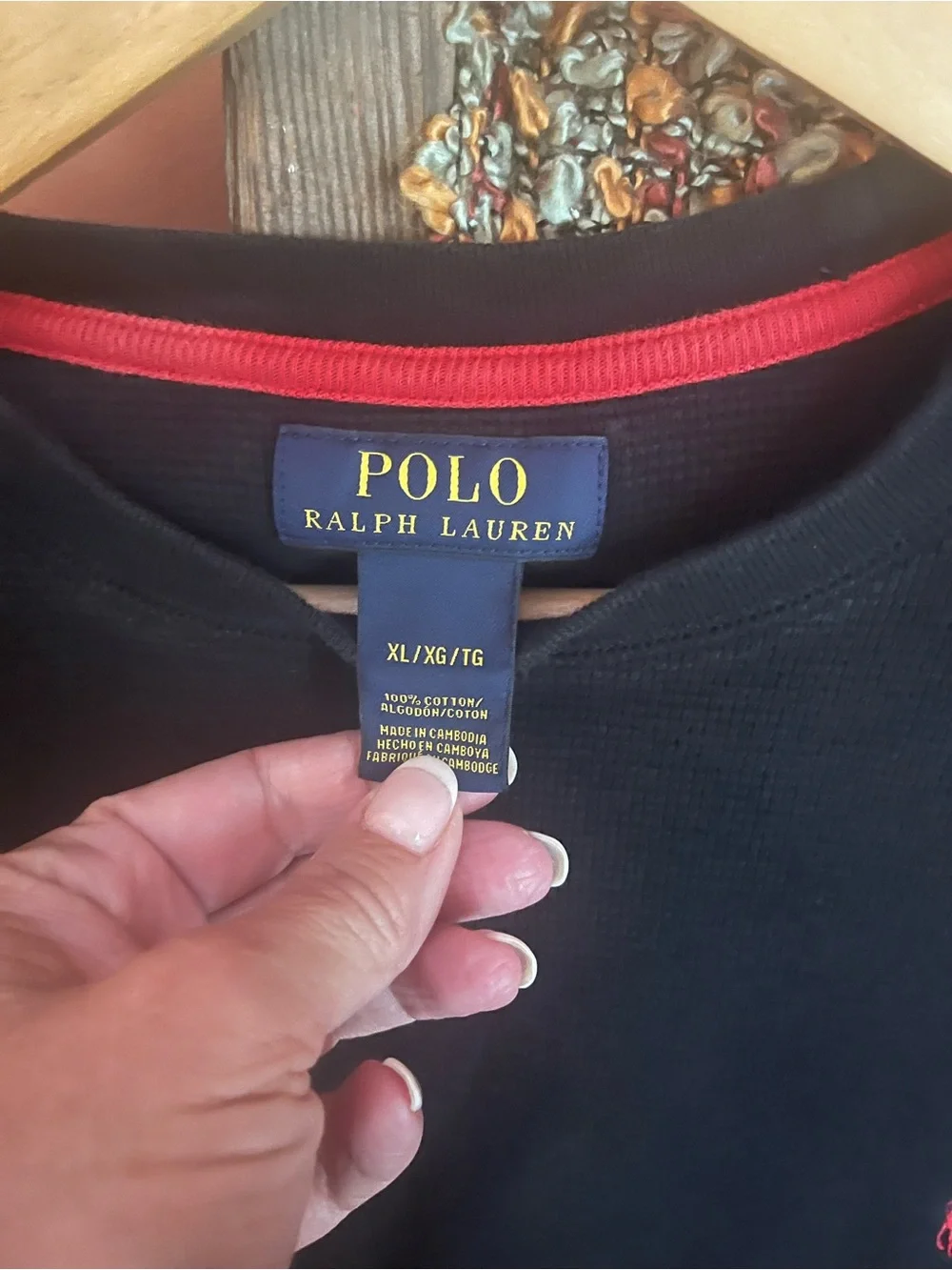 Polo by Ralph Lauren Black Crewneck with Red Trim